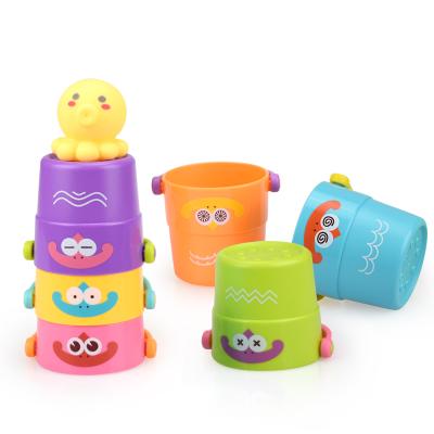 China Dropshipping Colorful Stacking Toys And Nesting Cups Toddler Cups Baby Bath Toys For 6 Months Baby Toys 11.5*16cm for sale