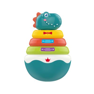 China Children's Learing Toys 2021 New Stacks Ring Dinosaur Early Educational Stacking Toys For Baby 1 Years Old for sale