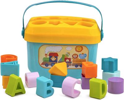 China Dropshipping Plastic Train Sorter Baby Toys With ABC Baby Blocks Play Trash Can Learning Infant Toys For 6-12 Months for sale