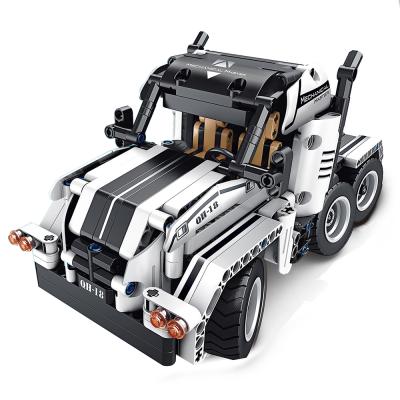 China 2 in 1 379 PCS Technic 4 Channel RC Truck Toys Acrylic Plastic Building Block Toy Large RC Car Toy 4 Ch RC Car Building Blocks Truck For Kids for sale