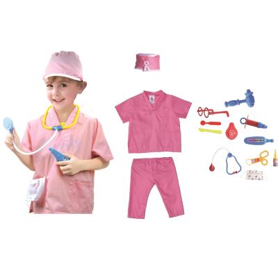 China 14 PCS/SET Hospital Toys Play Nurse Set Clothing Nurse Uniform Toys Pretend Play Hospital Cosplay Game Set Pink Nurse Uniform Toys For Girls for sale