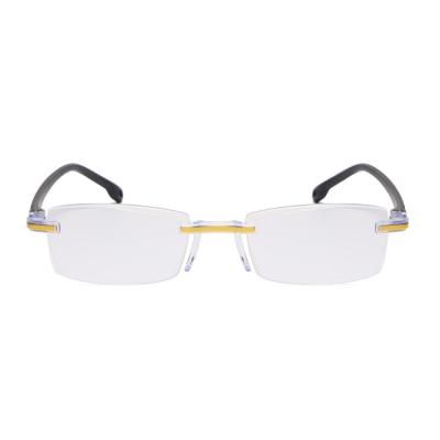 China Wholesale Thin Titanium Anti Ray Computer Eyewear Reading Glasses Gradual Blue for sale