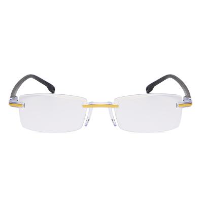 China Thin Imported Materials Diamond Cut Edge Mark Filter Optical Radiation Bronzing Square Ray Anti-Blue Light Blocking Reading Glasses for sale