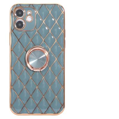 China parchute plated lamb ring holder fits iphone 12 and apple diamond lattice pore softe case phone 11 for sale