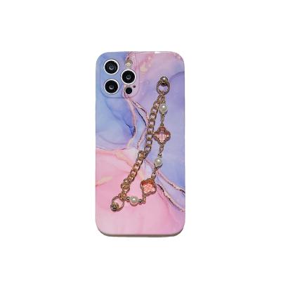 China Hot Selling Anti-fall Quicksand Marble Bead Strap For iPhone12 Apple 11/12ProMax/XR/X Silicone Phone Case for sale