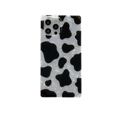 China Anti-falling hot sale cow shell square pattern suitable for iphone12 Apple 11/12ProMax/XR 8plus silicone mobile phone case for sale