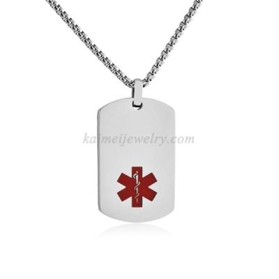 China FASHIONABLE Jewelry Professional Mens Enamel Stainless Steel Factory Symbol Pendant Medical Necklace for sale