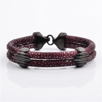 China China Luxury Wholesale Wrap Bracelet Stingray Leather Skin for sale