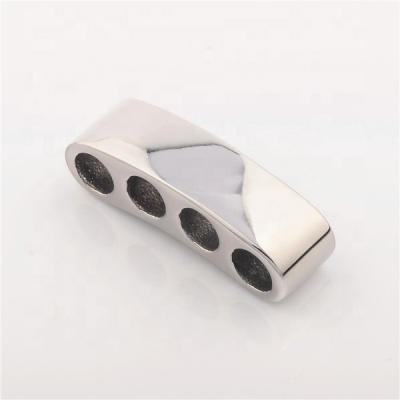 China For DIY Bracelets China Manufacturer Stainless Steel Component 4 Holes Adjustable Slider Clasp For Bracelet for sale