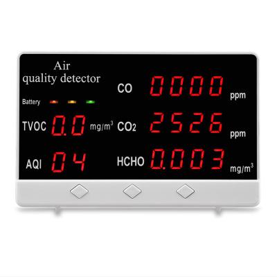 China Smart TVOC Air Quality Monitor PM2.5 Gas Monitor CO2+VOC Indoor Air Quality Monitor High Sensitivity Air Detector 1000mA for sale