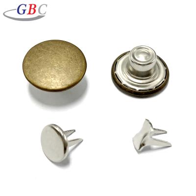 China Dry Cleaning Fancy Metal Double Needle Vintage Brass Jeans Buttons For Clothing for sale