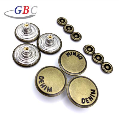 China Eco - Friendly Dry Cleaning Custom Design Metal Jacket Jeans Buttons With Logo for sale