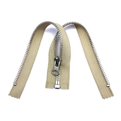 China Waterproof Common Teeth 5# Open End Gold Metal Zipper For Pants for sale