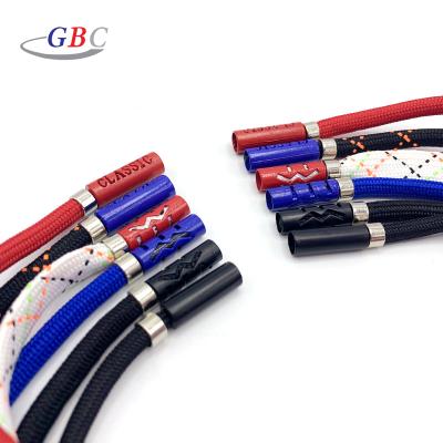 China Custom Logo Colorful Metal Tip Rope Lanyard Viable For Clothing Accessories for sale