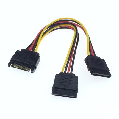 China 15pin Male 20cm 2-Pin 15-Pin To Female 15P Y Splitter Cable For Sat for sale