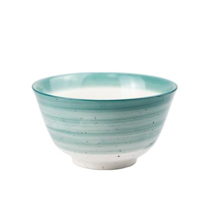 China Viable Hand Painted Ceramic Dessert Bowl Factory Style Ceramic Rice Bowl for sale