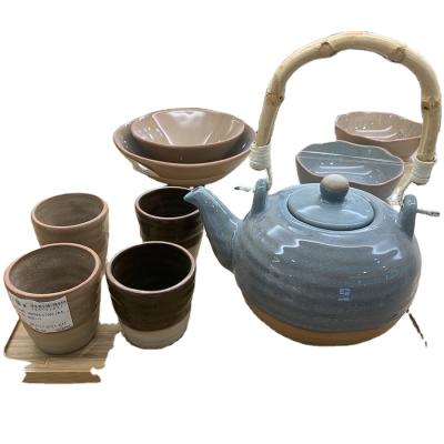 China Viable Custom Home Decor Teapot Set New Product Decorative Ceramic Coffee Pot Design Teapot Set for sale