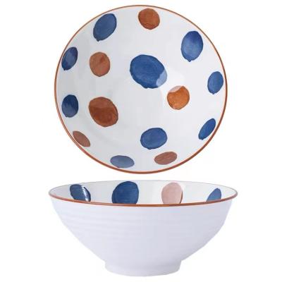 China Durable Luster Color Microwave Porcelain Stoneware Soup Noodle Rice Ceramic Packing Cup Safe Stackable Bowls for sale