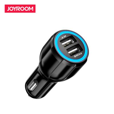 China 2 USB Joyroom Dual USB Car Lighter USB Car Charger High Quality Cheap Quick Charging QC 3.0 for sale