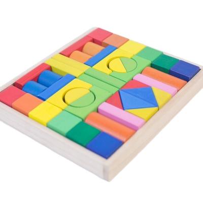 China Building Blocks Building Blocks Toy 30pcs 50pcs 80pcs 100pcs City Wooden Toys Children Table Building Blocks For Children for sale