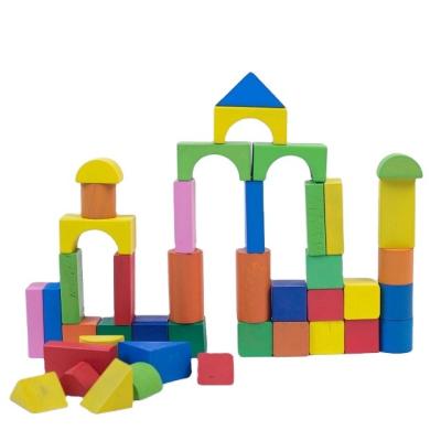 China Building Toy Custom Colorful Building Blocks Toys Wooden Craft For Children for sale