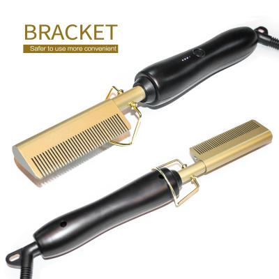 China Hot Sale Hotel Dropshipping Copper Comb Hair Straightener Mini Hair Straightening Hot Press Comb Electric for sale