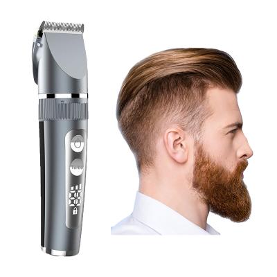 China Rechargeable Metallic Electric Barber Trimmer Hair Clipper Hair Salon Car LCD Display Beard Hair Trimmer for sale