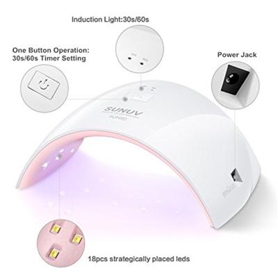 China DIY Electric Nail Quick Dry LED Manicure Small UV Gel Nail Lamp UV Light Nail Dryer 24W With White Foldable Sensor 2 Timers Gel Lamp for sale