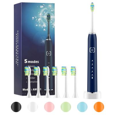 China Teeth Cleaning Sonic Electric Toothbrush 61000 Wireless Fast Charging Vibrating For Adult Electric Toothbrush With 6 Brush Heads for sale