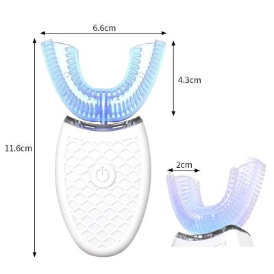 China Electric Silicone Battery Operated 360 Automatic Sonic Toothbrush Ushaped Ultrasonic Toothbrush for sale