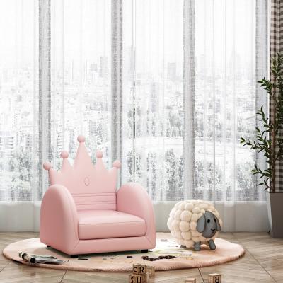 China (Other) Cartoon Household Leather Crown Adjustable Children Furniture Sofa Cum Bed Bedroom Living Room Kids Sofa for sale