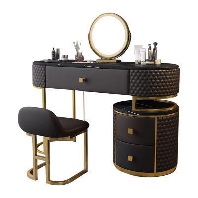 China Nordic Luxury Makeup Table (Other) High Top Dressing Table Adjustable Cost-effective Elegant Leather Vanity Table for sale