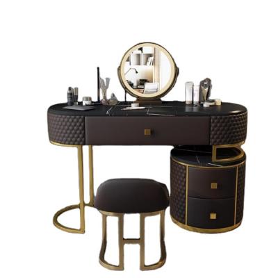 China Nordic Luxury Convertible Bedroom Furniture Modern Makeup Dressing Table Set With Mirror for sale