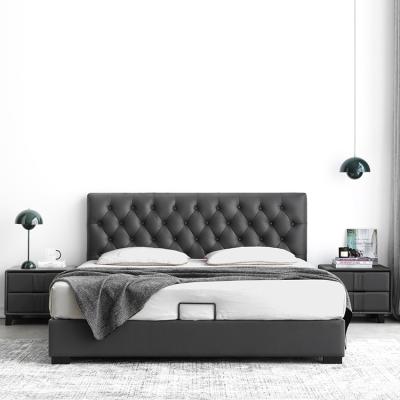 China Modern High Quality Cost Effective Modern Soft Bed Genuine Leather King Size Bed Leather Soft Bed For Hotel And Bedroom Use for sale