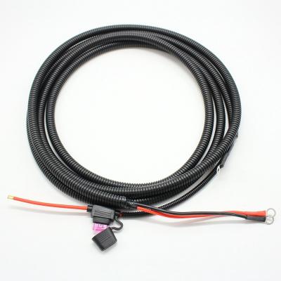 China Equipment ODM/OEM 3650mm 2pins 2 position mains power wiring harness with black corrugated tube for fertilizer applicator for sale