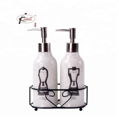 China Sustainable Bathroom Accessory Lotion Dispenser Ceramic Soap Dispenser for sale