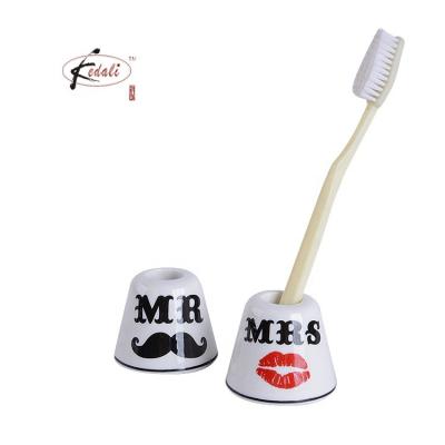 China Sustainable Custom Round Shape Colored Single Glazed Toothbrush Holder for sale