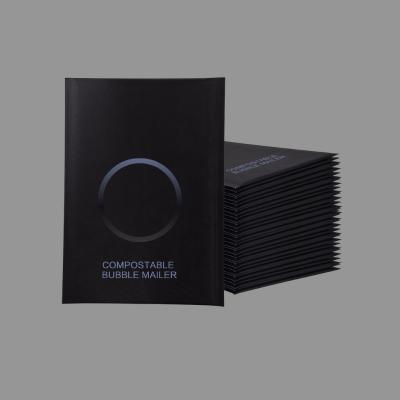 China Matte Black Padded Paper Envelope Strong Adhesive Bubble Wrapping Mailer for sale