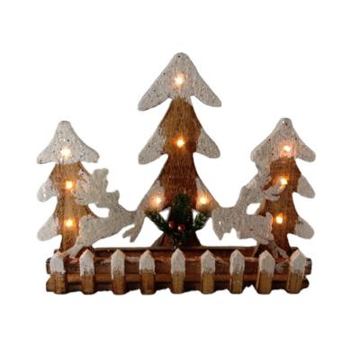 China Wooden Wooden Decoration Led Miniature Christmas Trees With Led Light Christmas Tree With Wooden Led Light Decorations For Christmas for sale