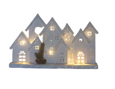 China China Christmas Wooden Cabin House Led Christmas Lighted Wooden House For Christmas 71009 for sale