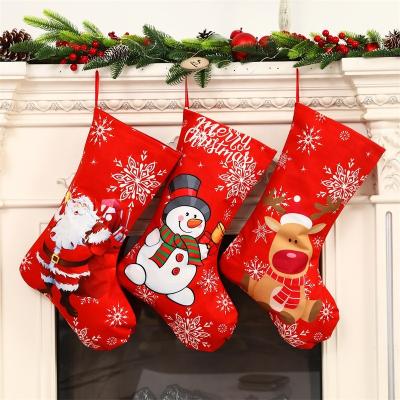 China New Arrival Christmas Gift Bags Gift Stockings Christmas Socks Decoration Snowman Gift Non-Woven Stocking for sale