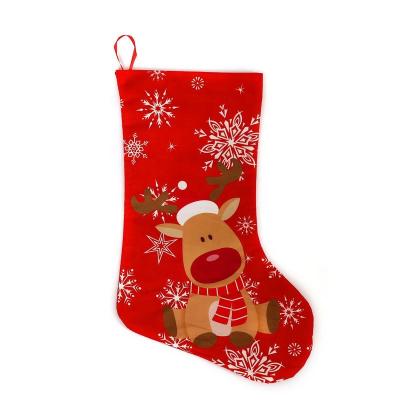 China New Arrival Non-woven Christmas Stockings Christmas Stockings Decoration Reindeer Gift Hanging Stocking for sale