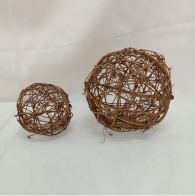 China Rattan 4 inch 6 inch natural 15 cm rattan ball 10CM vine ball vine twig balls 4 inch for sale