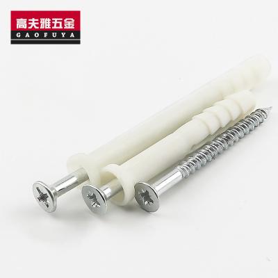 China Factory Wholesale Flat 6cm 8cm Drywall Screws Cabinet Screws Furniture Plastic Expansion Set Screws for sale