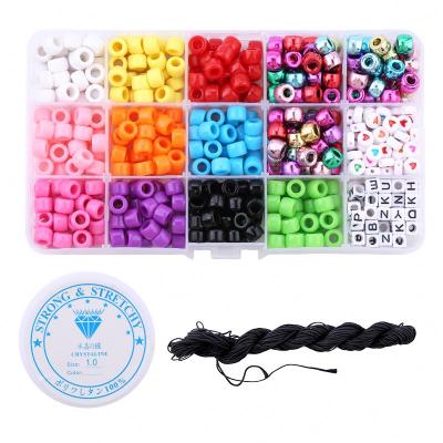 China Jewelry Findings Sets 520pcs/box 4mm Multicolor Luoshan Kids Pony Hair Beads Glass Set Loose Acrylic Alphabet Letter Bead For Jewelry Making DIY for sale