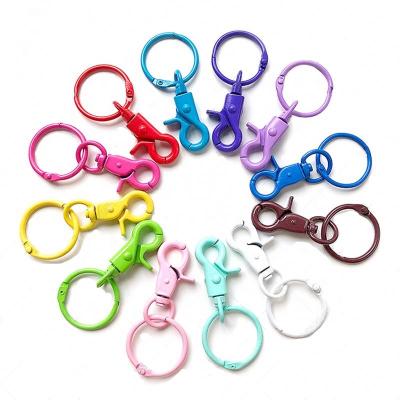 China Lovely Colorful Dog Hook Metal Paint Round Master Chain Key Ring Buckle Hook Buckle Paint Split Ring Jump Ring Combination Keyring for sale