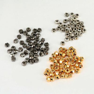 China Losan METAL wholesale. Hot Selling Small Tiny Gold Metal Faceted Nugget Beads, Square Cube Spacer Beads for sale