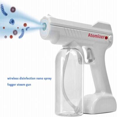 China Handheld Rechargeable Blue Electric Nano Disinfection Ray Wireless Nano Steam Gun Kill Bacteria Spray Gun for sale