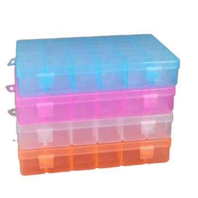 China 36 Compartments Hard Sustainable Jewelry Storage Box Plastic Transparent Organizer With Removable Dividers for sale