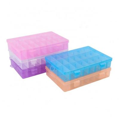 China 24 Viable Detachable Adjustable Clear Plastic Divided Storage Boxes for sale